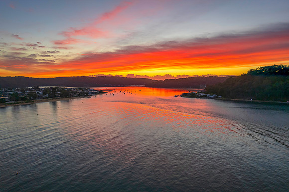 Sunrise waterscape over the channel