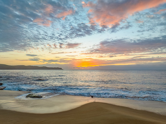 After the rain sunrise at the seaside