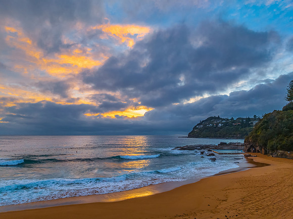 Northern Beaches Sunrise at the seaside with rain clouds