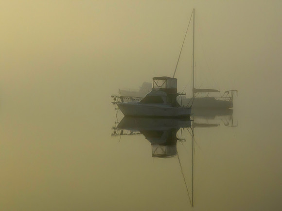 Fog, Boats and Reflections