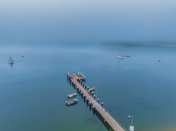 One foggy morning over the bay