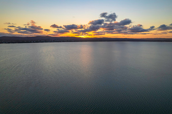Sunset reflections over the lake