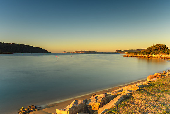 Clear Skies Sunrise over the Bay