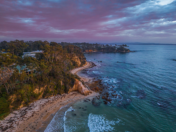 Summer Sunrise Seascape with Rain Clouds