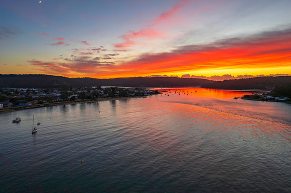 Sunrise waterscape over the channel