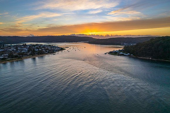 Sunrise waterscape over the channel
