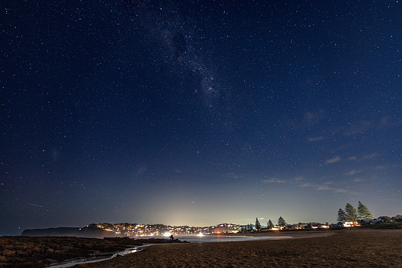 Starry night sky and the Milky Way Galaxy