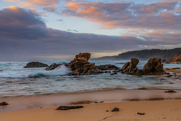 Rocks and waves - sunrise seascape at Bermagui