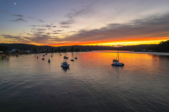 Sunrise waterscape over the channel
