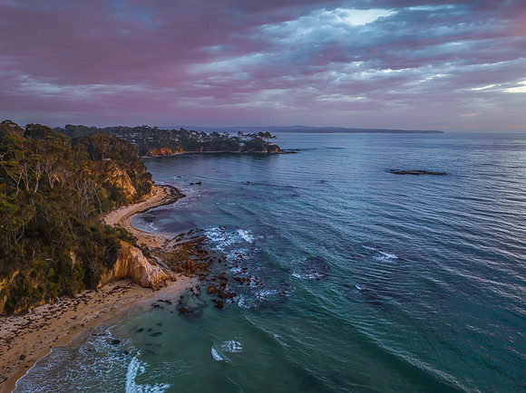 Summer Sunrise Seascape with Rain Clouds