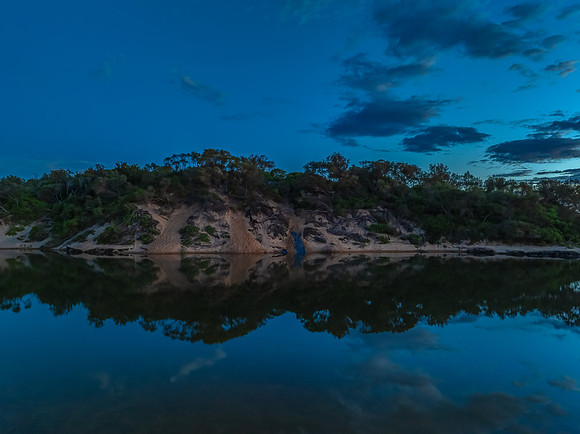 Summer sunrise at the seaside lagoon