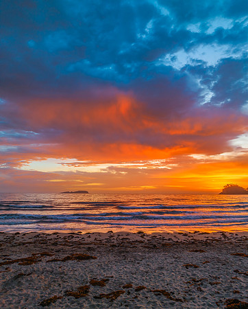 Summer Sunrise Seascape with Rain Clouds