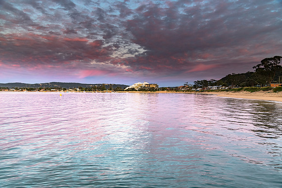 High Cloud Sunrise over the Bay