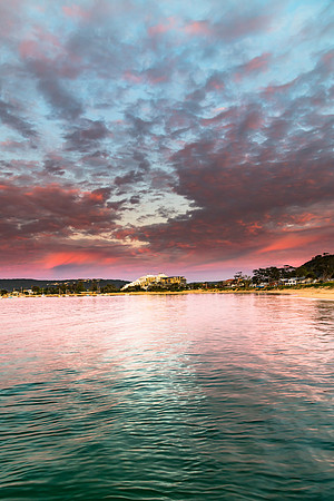 High Cloud Sunrise over the Bay