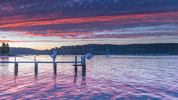 High Cloud Sunrise over the Bay