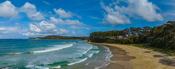 Clouds and the sea on a beautiful spring day at the coast