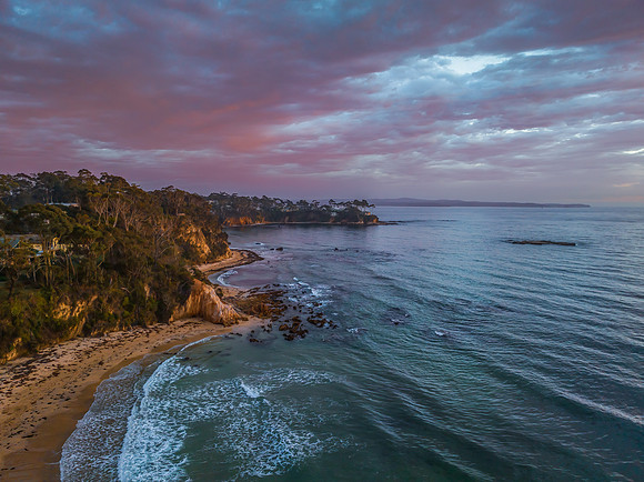 Summer Sunrise Seascape with Rain Clouds