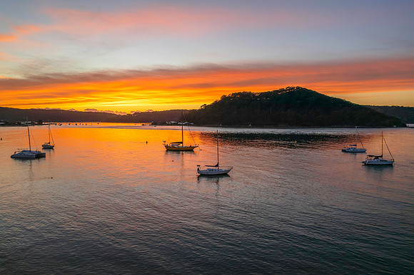 Sunrise waterscape over the channel