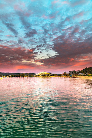 High Cloud Sunrise over the Bay