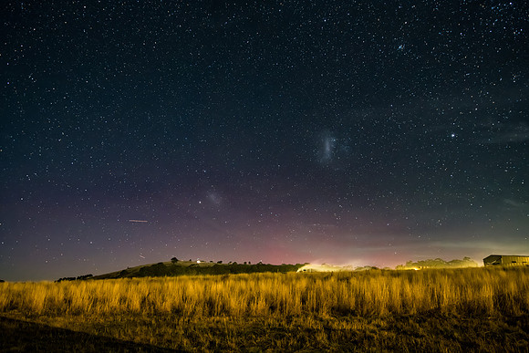 Aurora Australis begins to light up the night sky