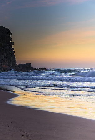 Soft High Cloud Beach Sunrise Seascape