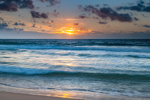 Clouds, sea and surf sunrise seasape