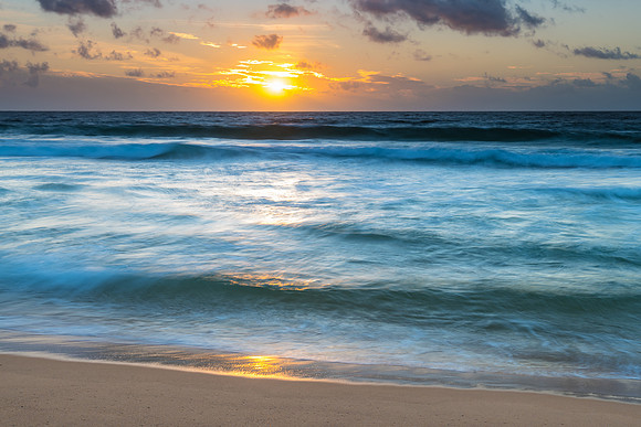 Clouds, sea and surf sunrise seasape