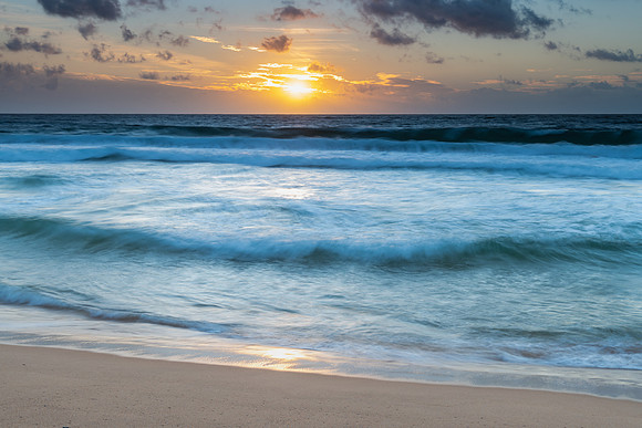 Clouds, sea and surf sunrise seasape