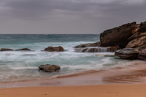 Moody morning sunrise at the seaside