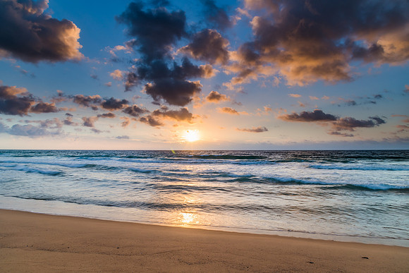 Clouds, sea and surf sunrise seasape