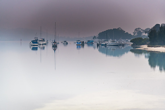 Smoke Haze Sunrise Over the Bay