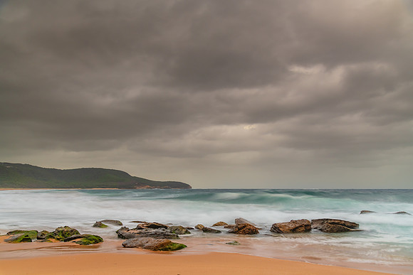 Moody morning sunrise at the seaside
