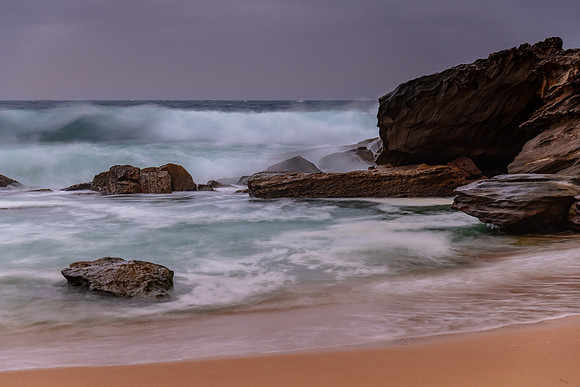 Moody morning sunrise at the seaside