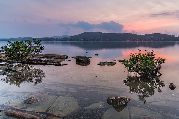 Clouds and Reflections - Bay Waterscape