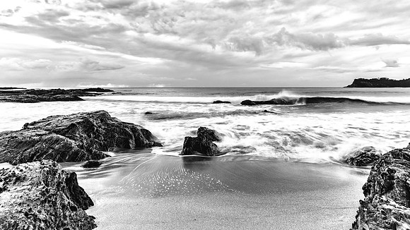 Sunrise Seascape in Black and White