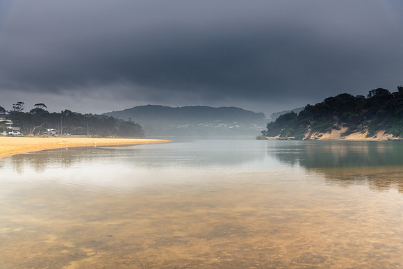 Rain Clouds and Misty Reflections - Early Morning Waterscape