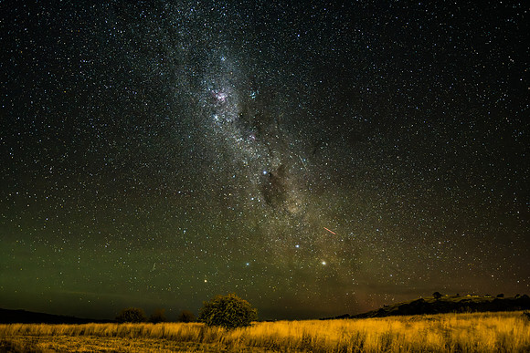 In the dark of the night the Milky Way Galaxy lights up the sky