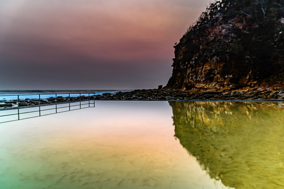 Overcast Coastal Seascape from Sandstone Headland
