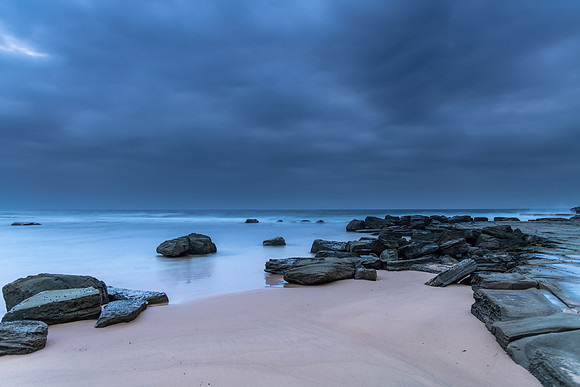 Overcast and Cloudy Morning Seascape