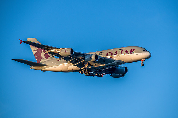 A7-APH - Airbus A380-861 - Qatar Airways flying in the later aft