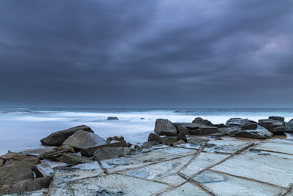Overcast and Cloudy Morning Seascape