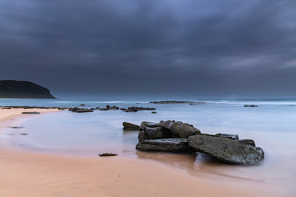 Overcast and Cloudy Morning Seascape