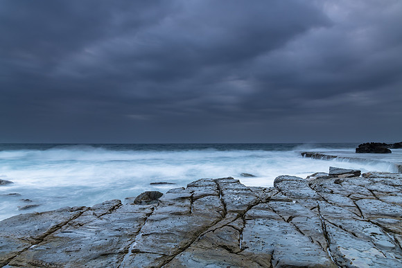 Overcast and Cloudy Morning Seascape