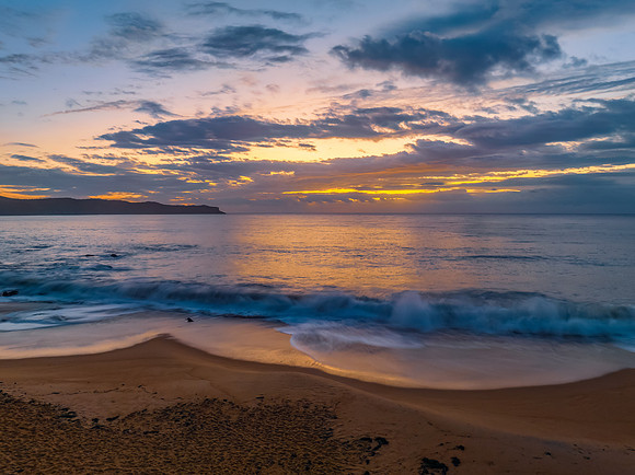 After the rain sunrise at the seaside