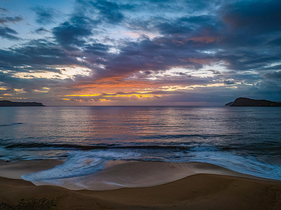 After the rain sunrise at the seaside