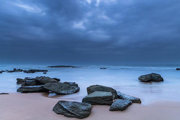 Overcast and Cloudy Morning Seascape