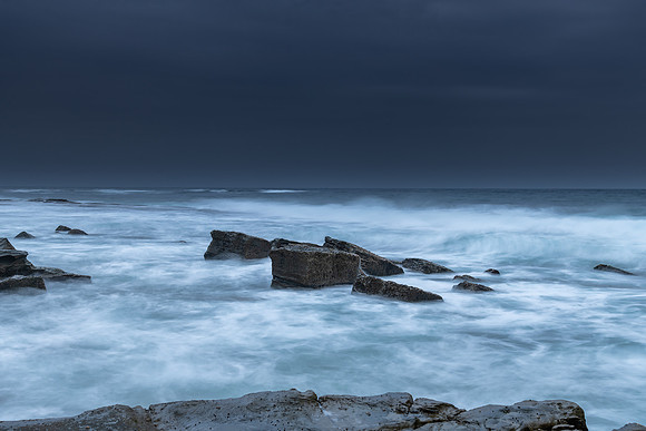 Overcast and Cloudy Morning Seascape
