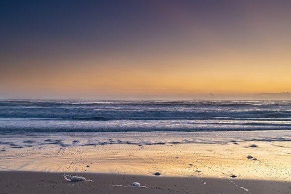 Sunrise Seascape and Sea Foam