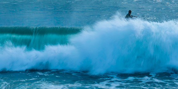 Satin Sunrise, wave and surfers