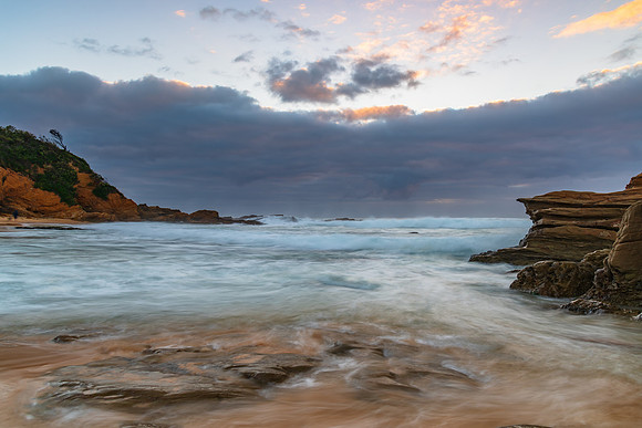 Rocks and waves - sunrise seascape at Bermagui